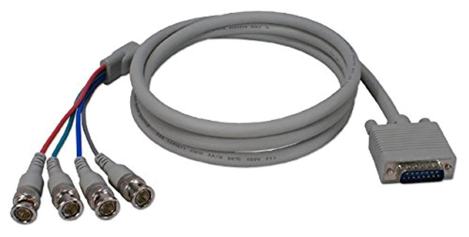 qvs cc2266-15 15 ft. macintosh db15 male to 4 bnc male adaptor cable