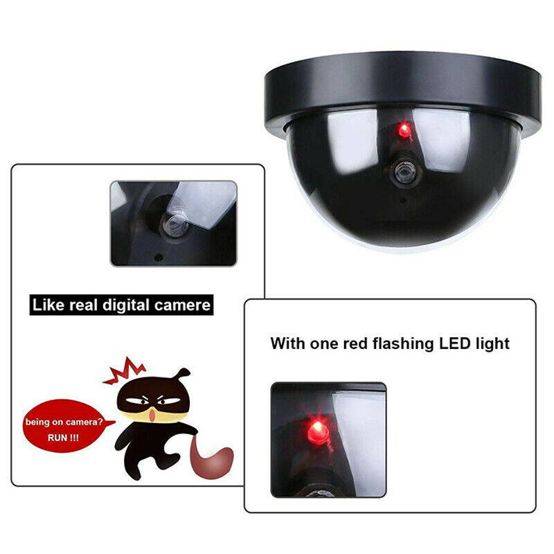 Dummy CCTV Security Camera Surveillance Cam with Fake IR LED Flashing Light Outdoor Indoor Wireless Battery Powered Work Eyeball Camera
