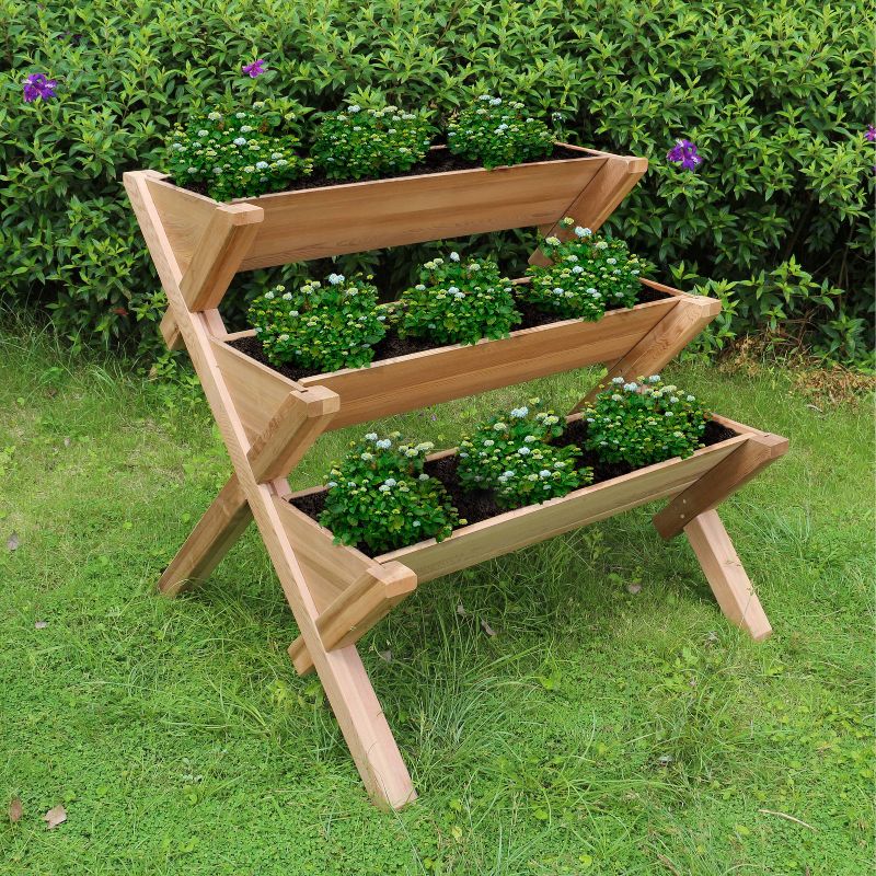 3 Tier Rectangular Planter Brown - Merry Products