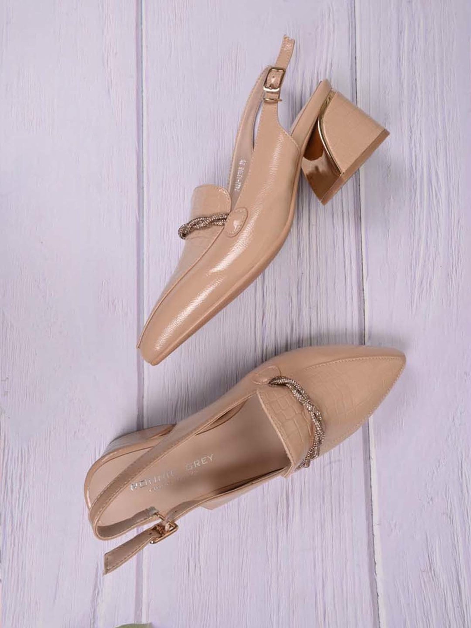 Ronnie Grey Women's Beige Back Strap Sandals