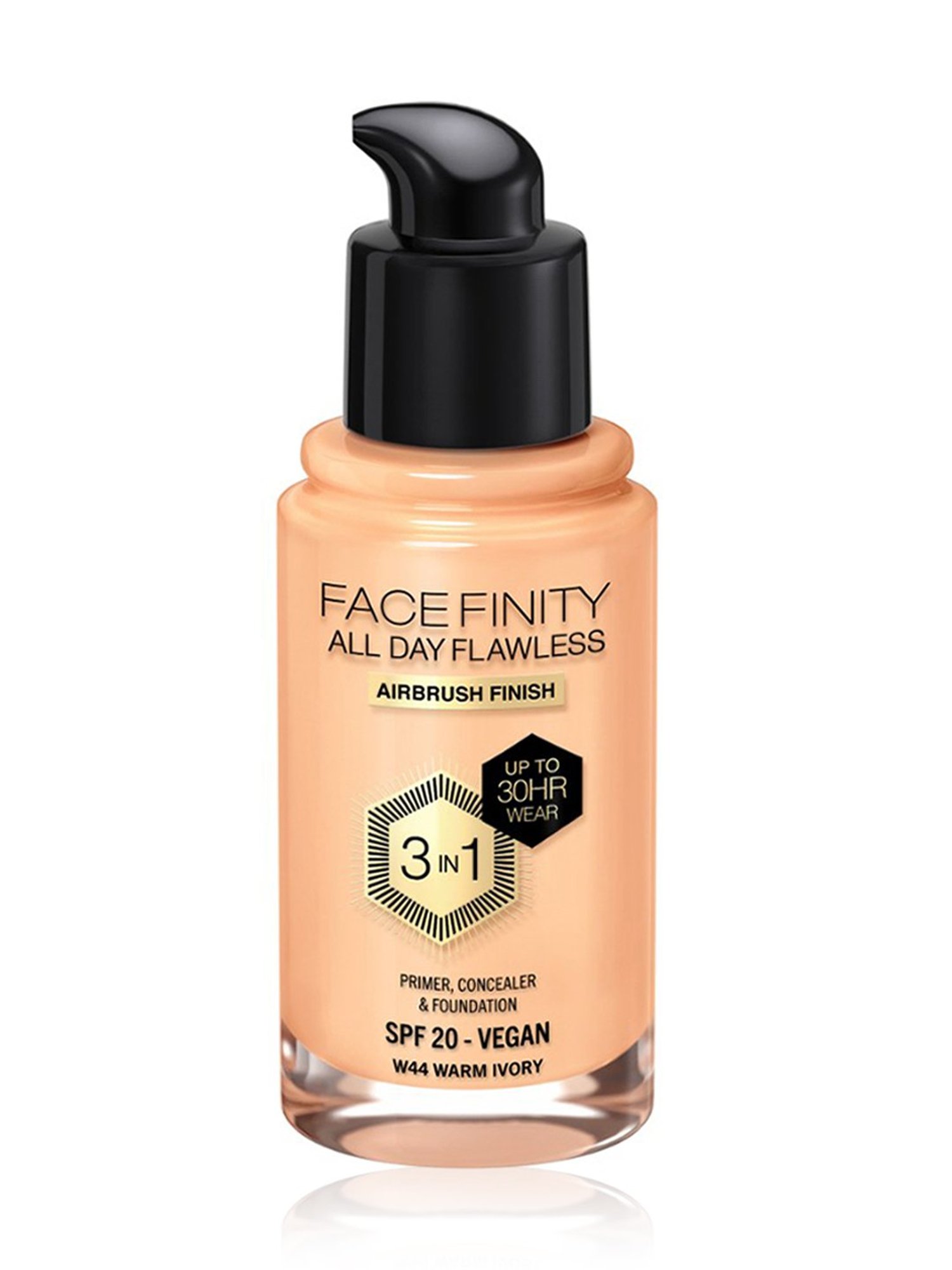 Max Factor Facefinity All Day Flawless 3 In 1 Foundation SPF 20 W44 Warm Ivory - 30 ml