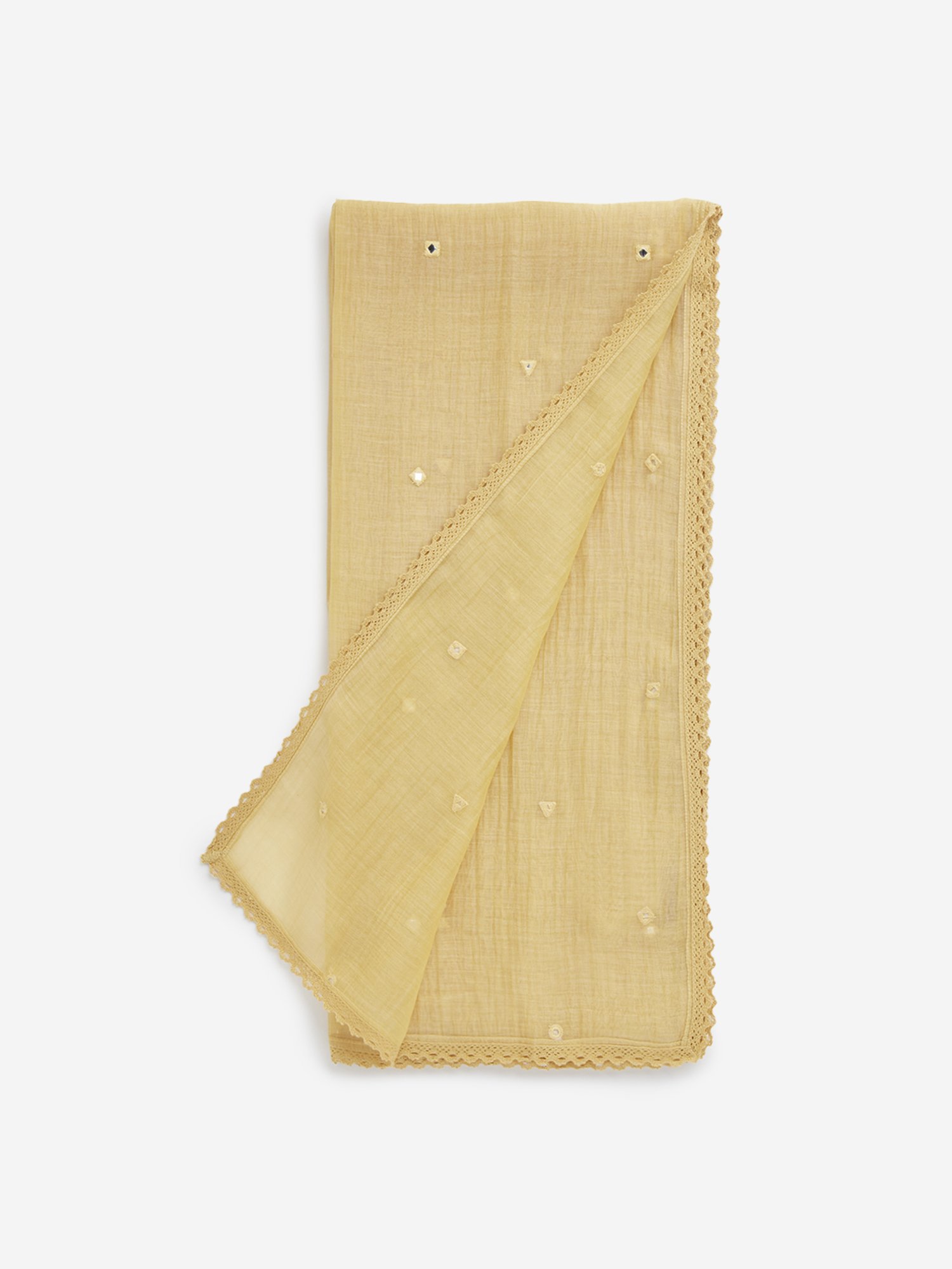 Zuba by Westside Mustard Embellished Stole