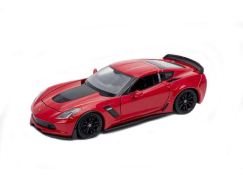 2019 Chevrolet Corvette Z06 Sebring Orange with Black Hood "Sports Cars" Series 1/64 Diecast Model Car by Auto World