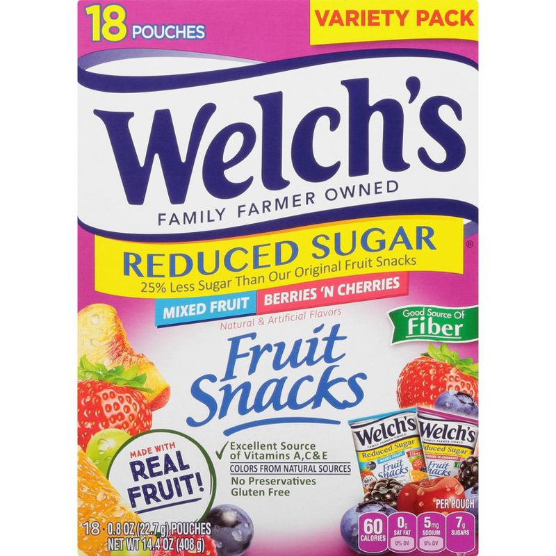 Welch's Reduced Sugar Fruit Snack Combo - 14.4oz/18ct