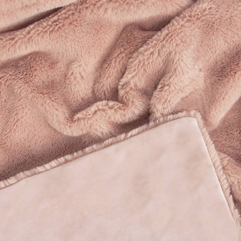 Tadpoles Super Soft Double Layer Faux Fur Plush Baby Blanket - Blush