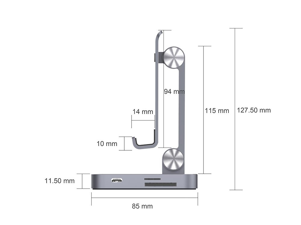 Upgraded USB C Hub Stand, FOXDOCK iPad Pro Dock Station Adapter Dongle with 4K HDMI, PD Charging, SD/Micro SD Card Reader, USB 3.0 & 3.5mm Headphone Jack for iPad Pro 11 12.9 Samsung Galaxy Tab S4,S5e