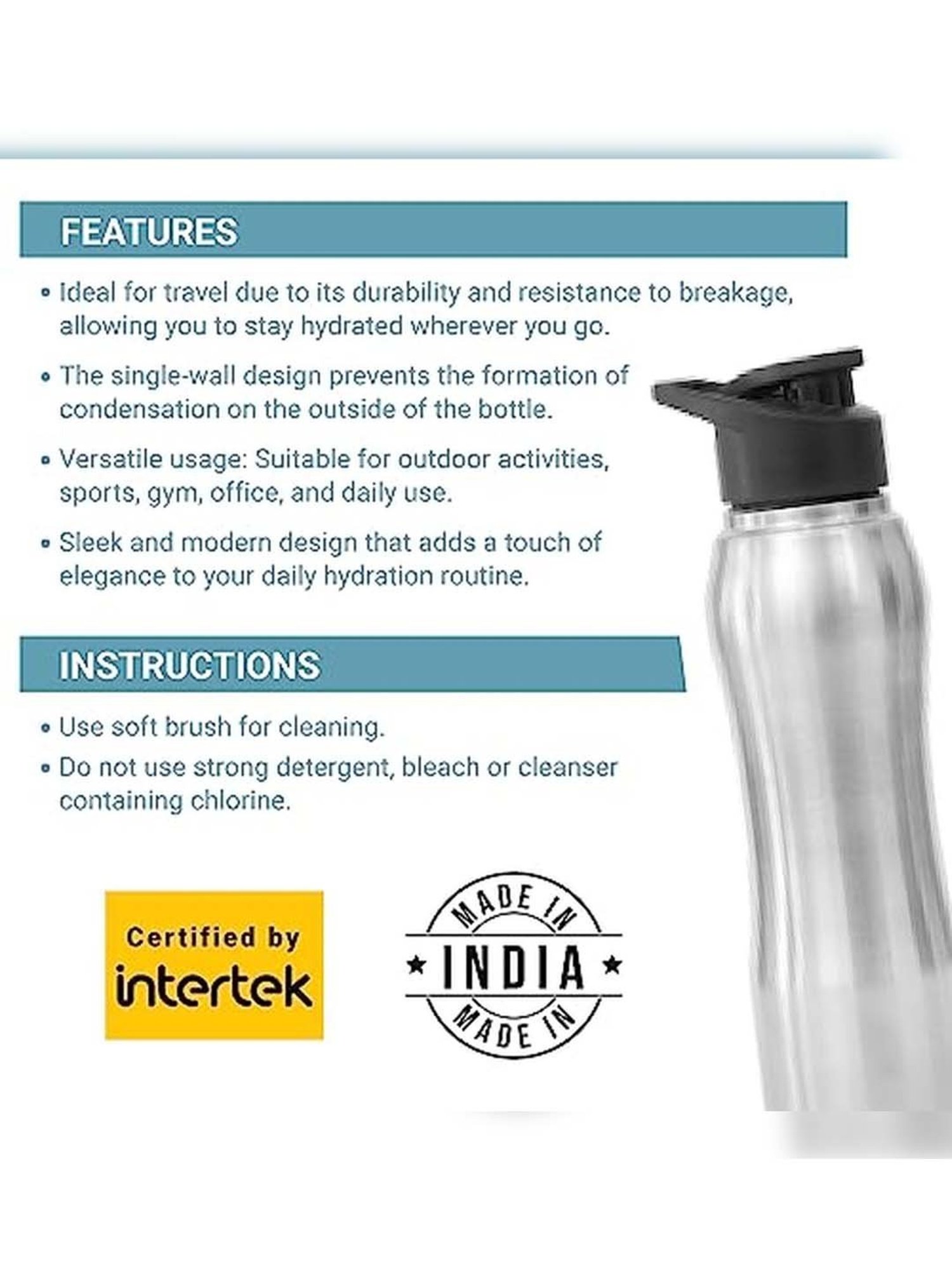 Milton Elfin Silver Stainless Steel Insulated Water Bottle (160 ml) - Set of 1