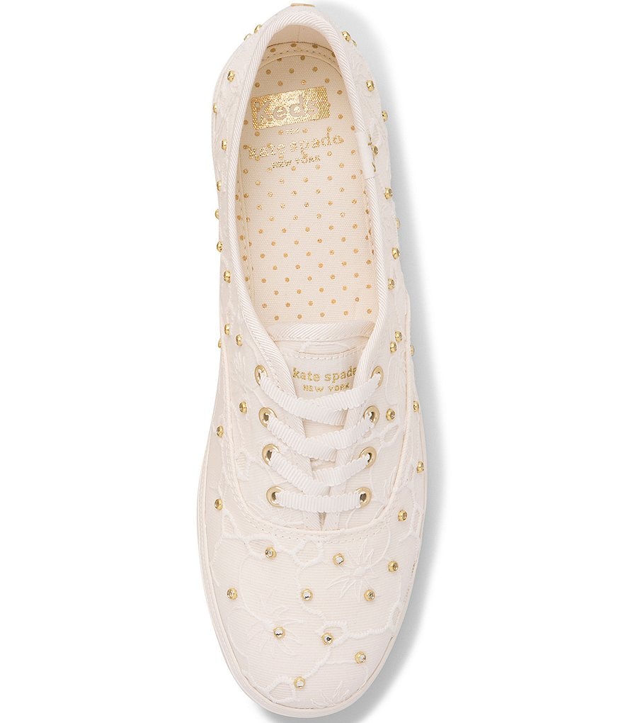 Kurt Geiger London Lexi Eagle Glitter Leather Lace-Up Sneakers