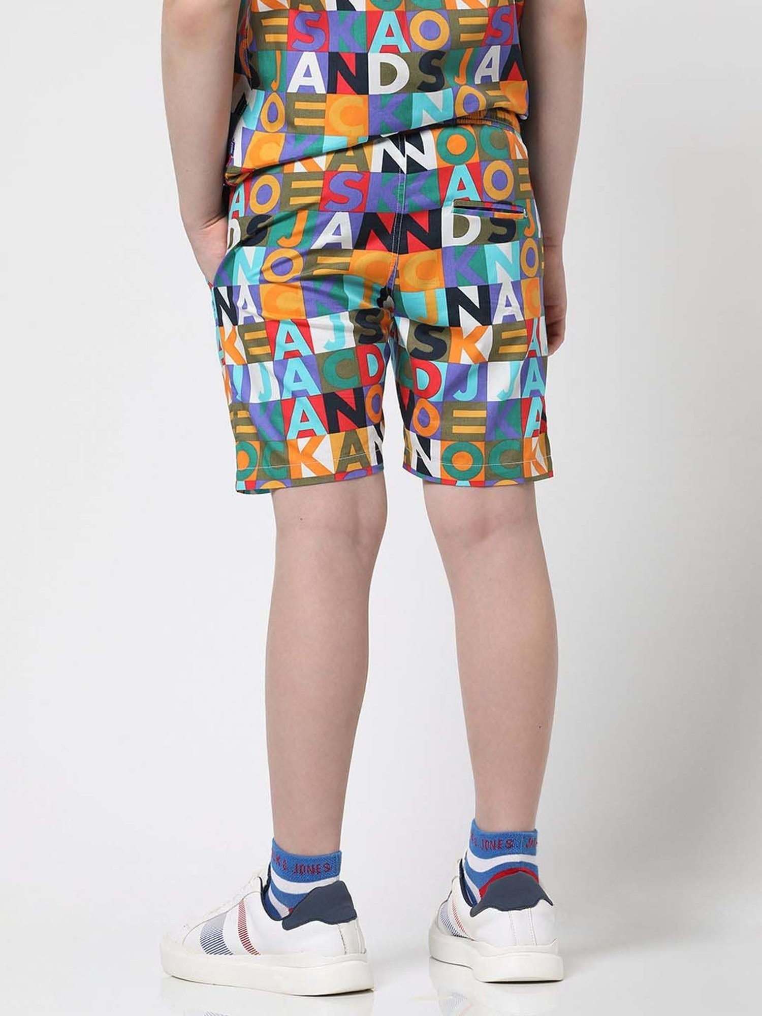 Jack & Jones Junior Multicolor Cotton Printed Shorts