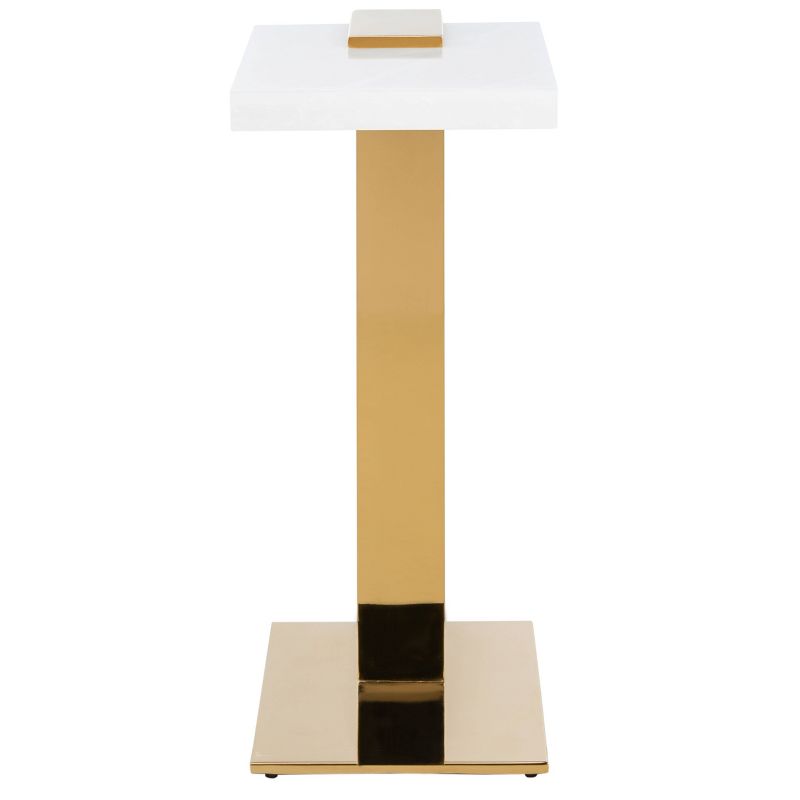 Mars Acrylic Drink Table White/Brass - Safavieh