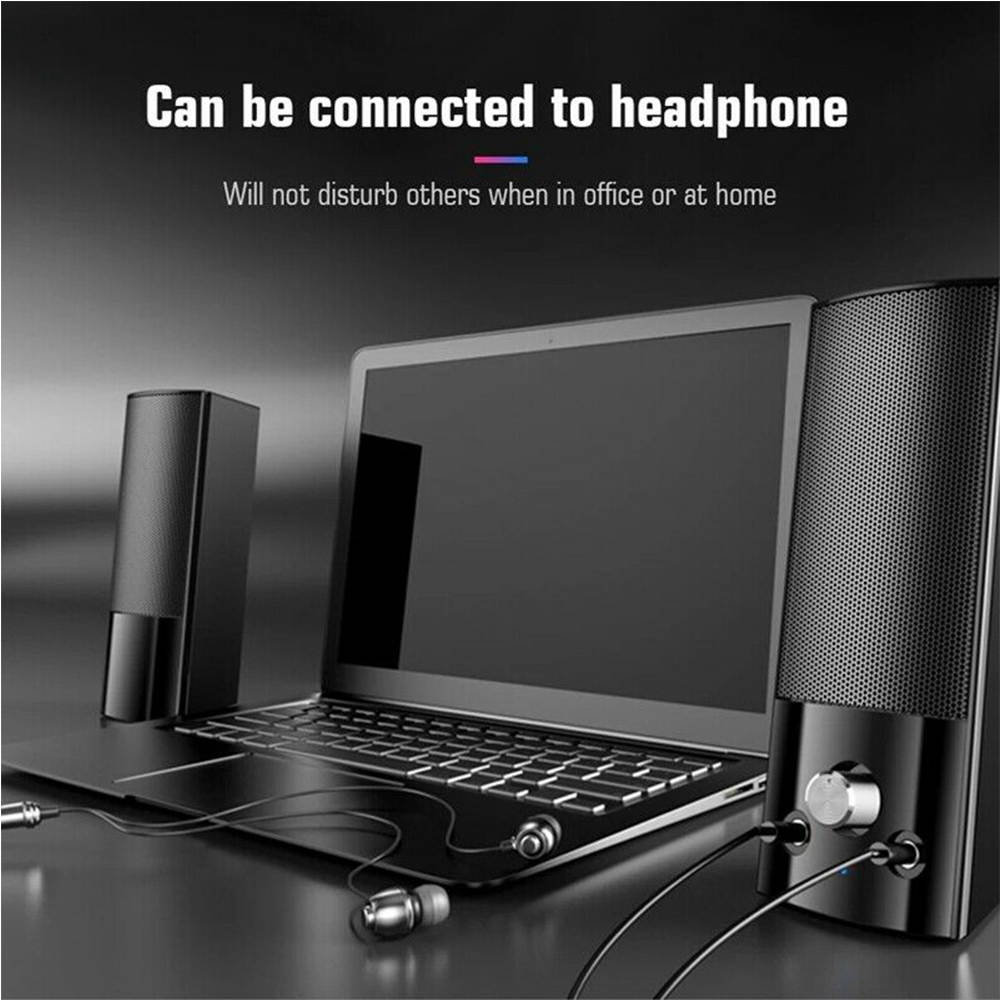 USB Desktop Computer Bluetooth Speaker Stereo Sound Home Subwoofer Mini Speaker with 3.5mm Audio Jack Detachable Speaker