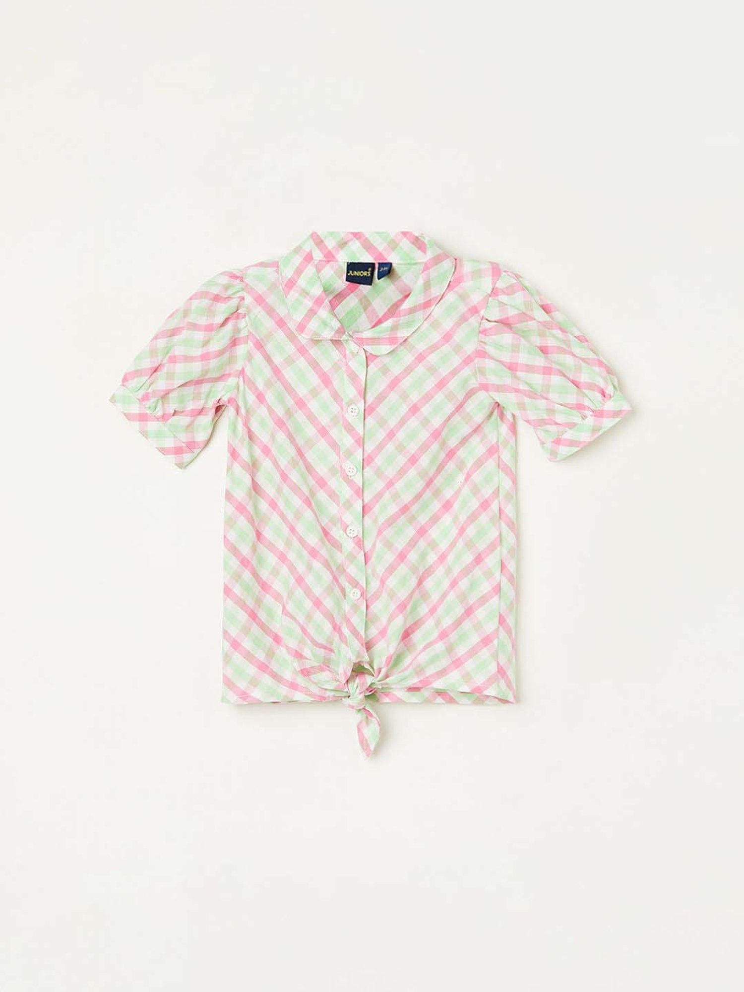 Juniors by Lifestyle Multicolor Cotton Chequered Top