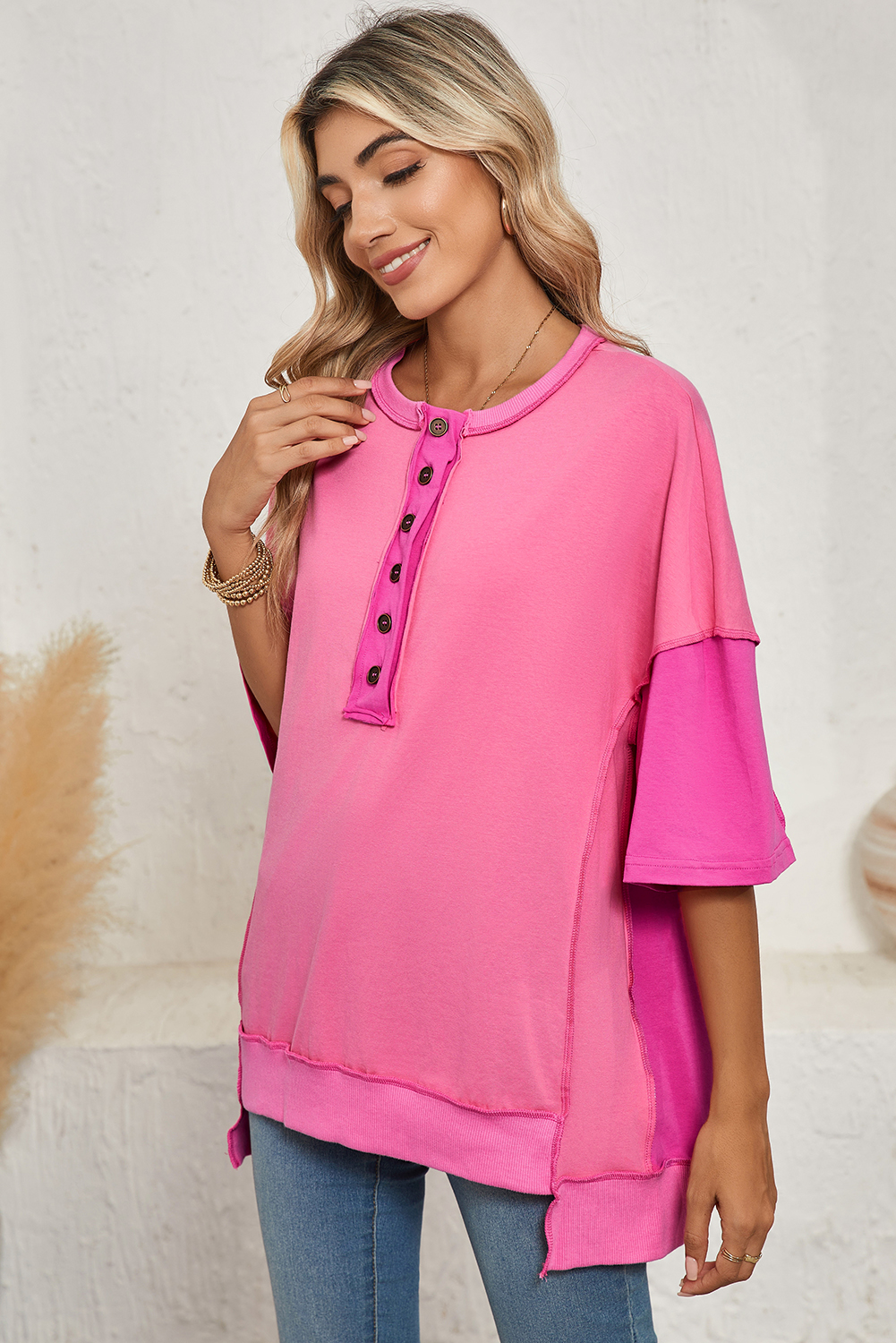 White Tie-dye Print Oversized Boyfriend T Shirt