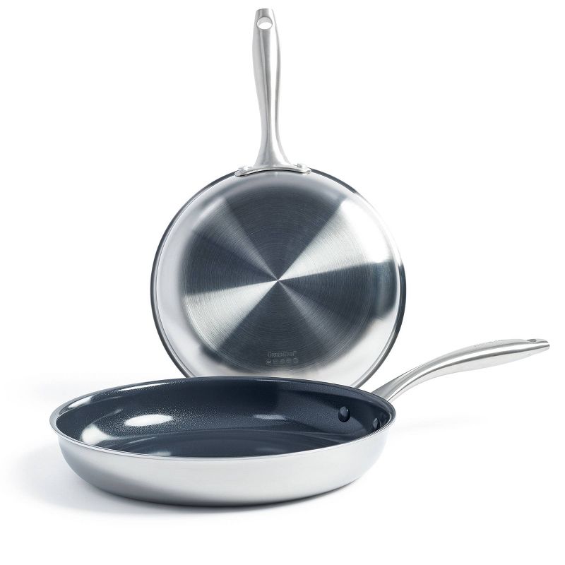 GreenPan Greenwich  2pk Stainless Steel Frypan Set