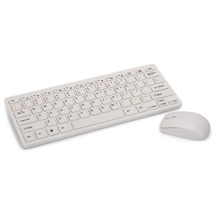 Ultra Slim Thin Design White Black 2.4GHz Wireless Keyboard Mouse for Home Office PC Laptop Desktop Computer Keyboard Set