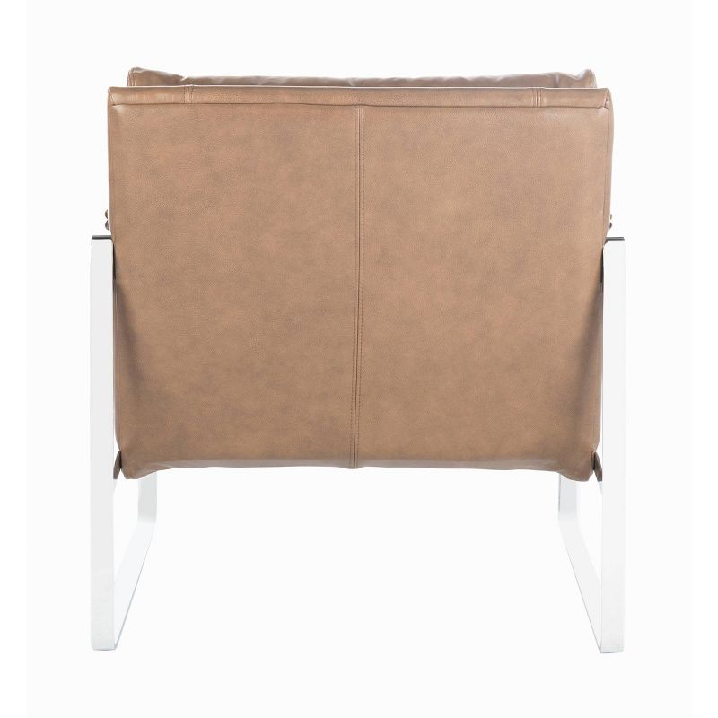 Esposito Metal Accent Chair Dark Brown/Silver - Safavieh