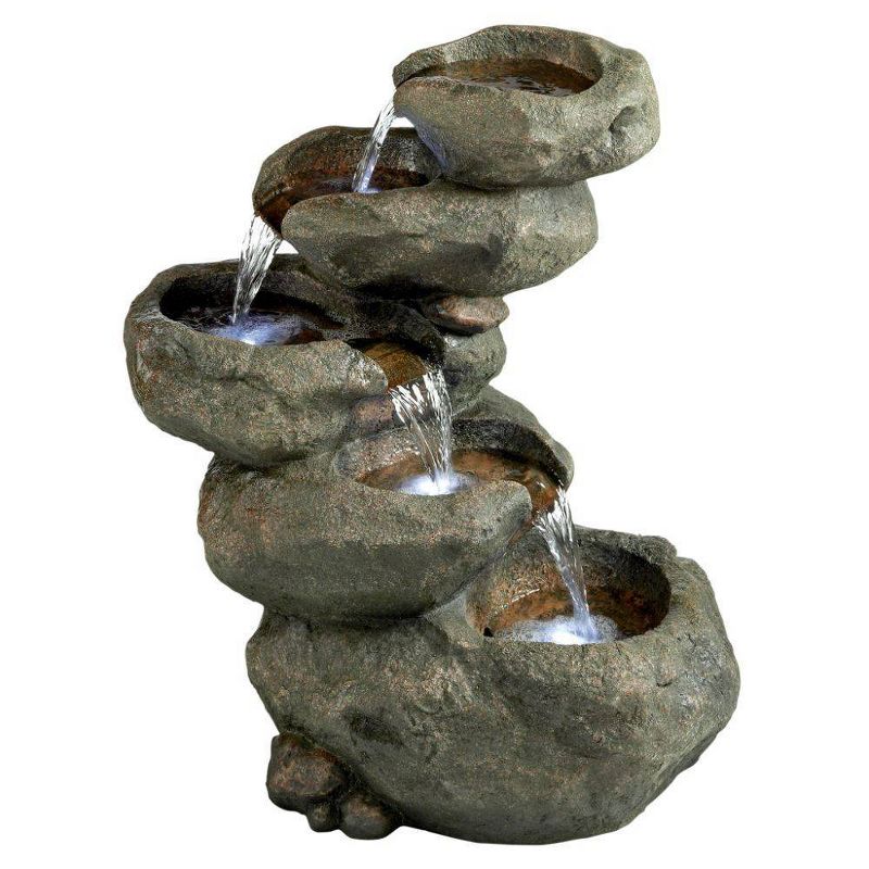 Avalanche Peak Cascading Garden Fountain - Acorn Hollow