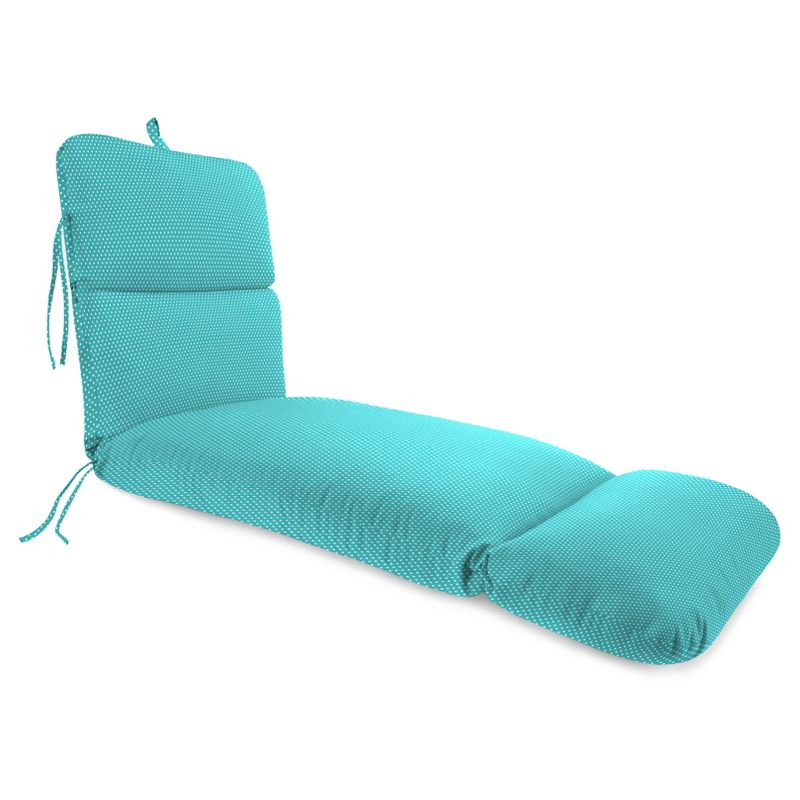 Outdoor Knife Edge Chaise Lounge Cushion In Mini Dots Ocean  - Jordan Manufacturing