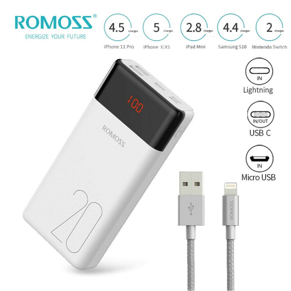 20000mAh Portable Battery Charger Power Bank+Lightning Cable for iPhone