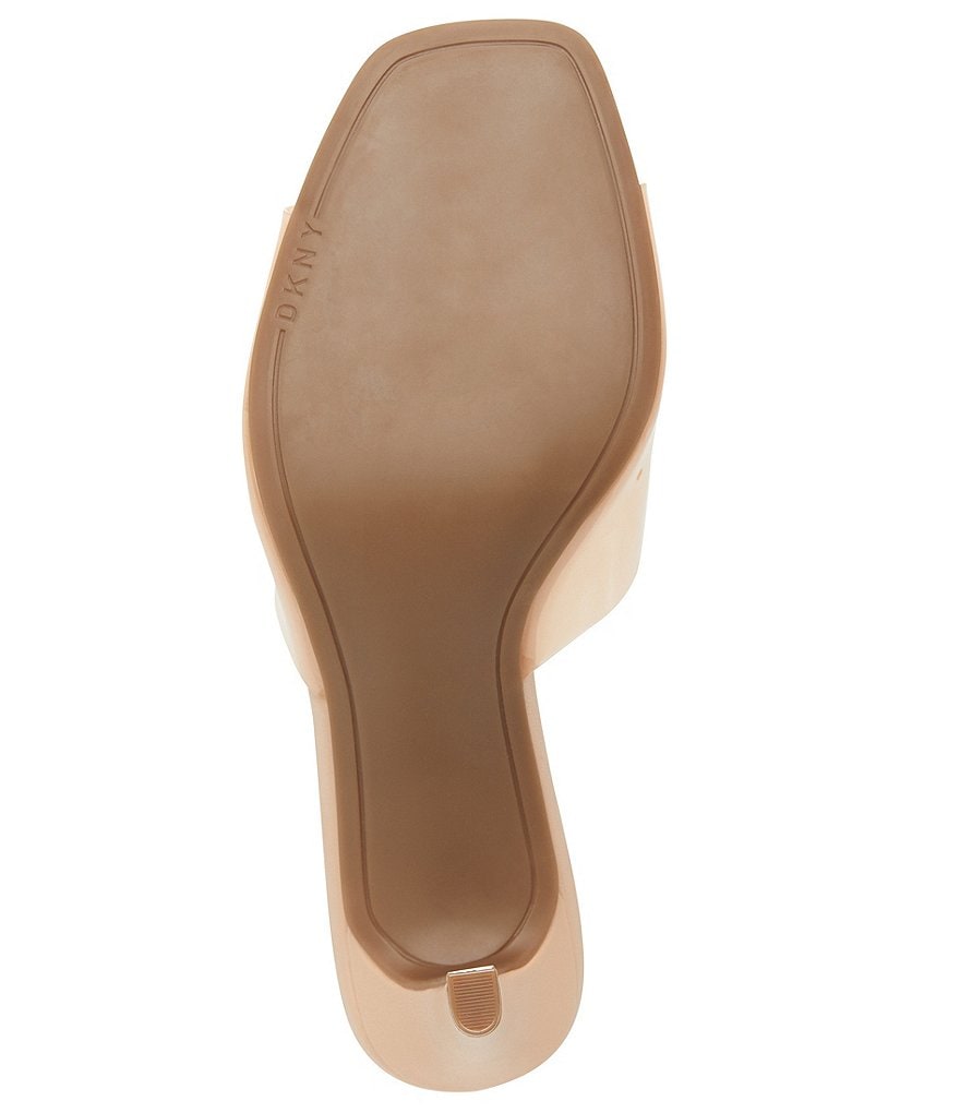 DKNY Bronxi Clear Vinyl Square Toe Dress Mules