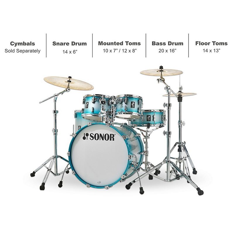 Sonor SONOR AQ2 Studio Maple 5-Piece Shell Pack Aqua Silver Burst