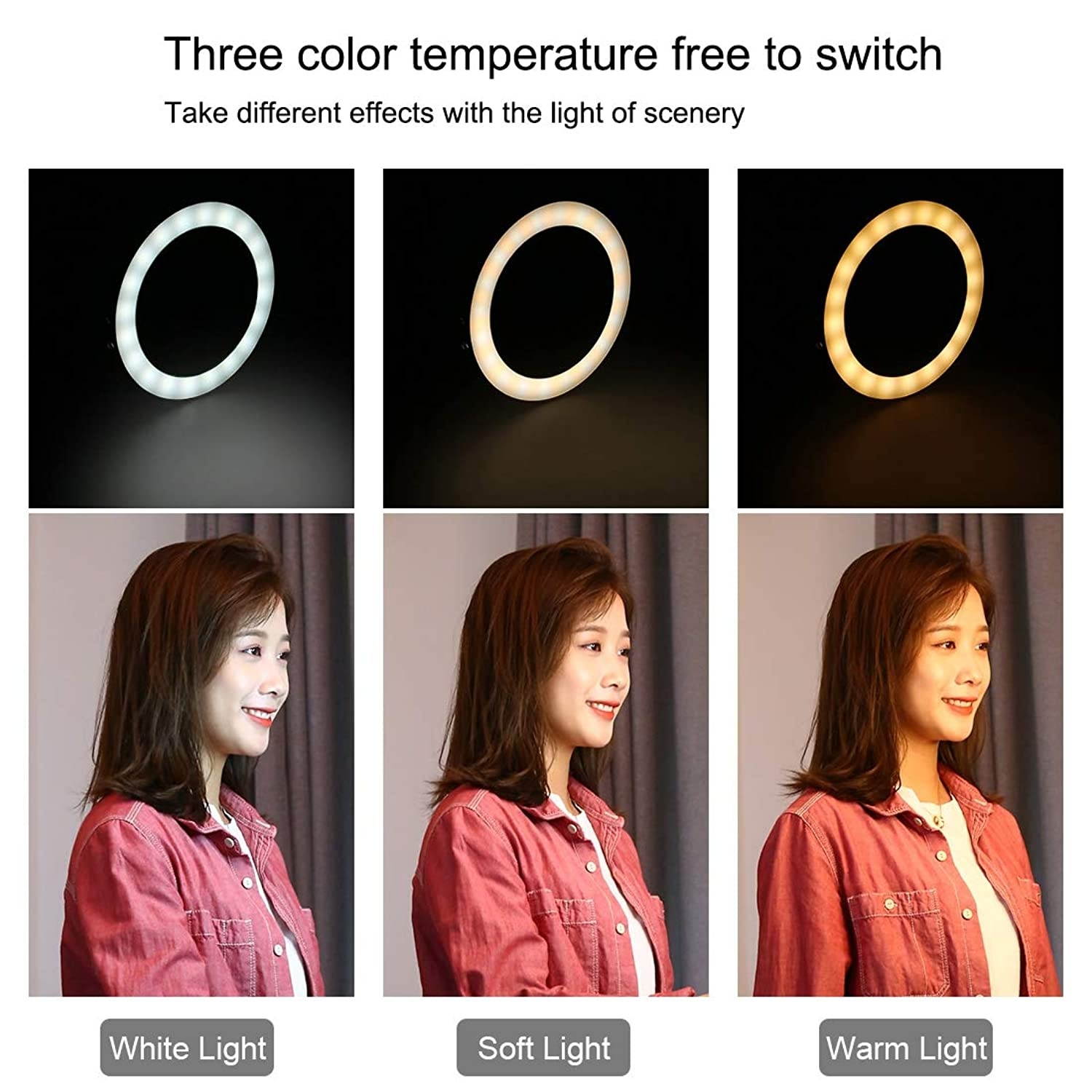 PULUZ 4 in 1 Vlogging Live Broadcast 4.6 inch Ring LED Selfie Light Smartphone Video Rig Handle Stabilizer Aluminum Bracket Kits with Microphone + Tripod Mount + Cold Shoe Tripod Head