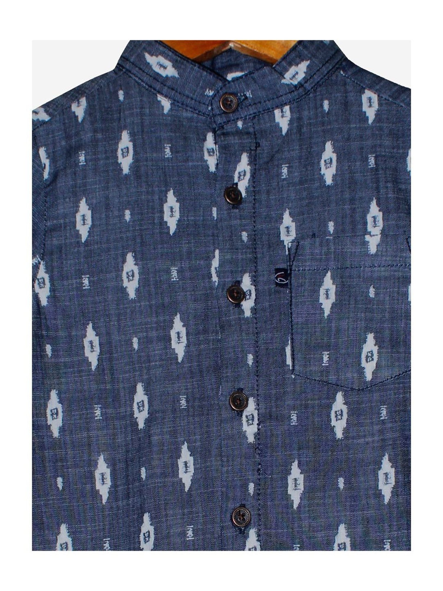 Kiddopanti Kids Grey Printed Full Sleeves Shirt