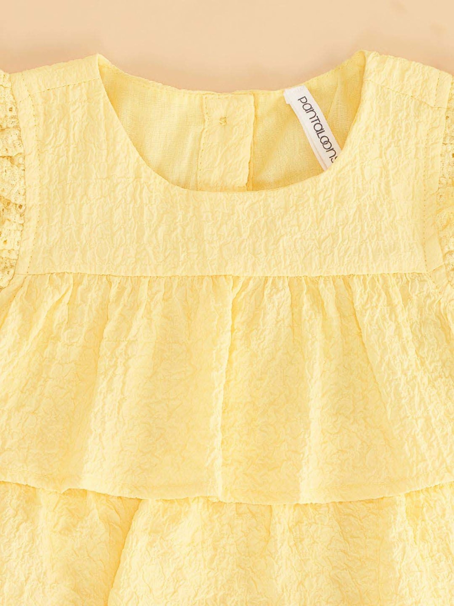 Pantaloons Baby Yellow Cotton Regular Fit Dress