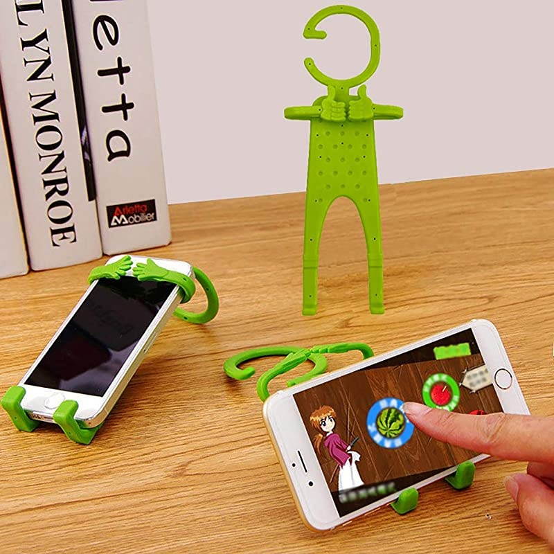 Flexible Cell Phone Holder HandsFree Universal Car MountGPS Navigation Battery Charging Desktop Stand 2 Packs Purple