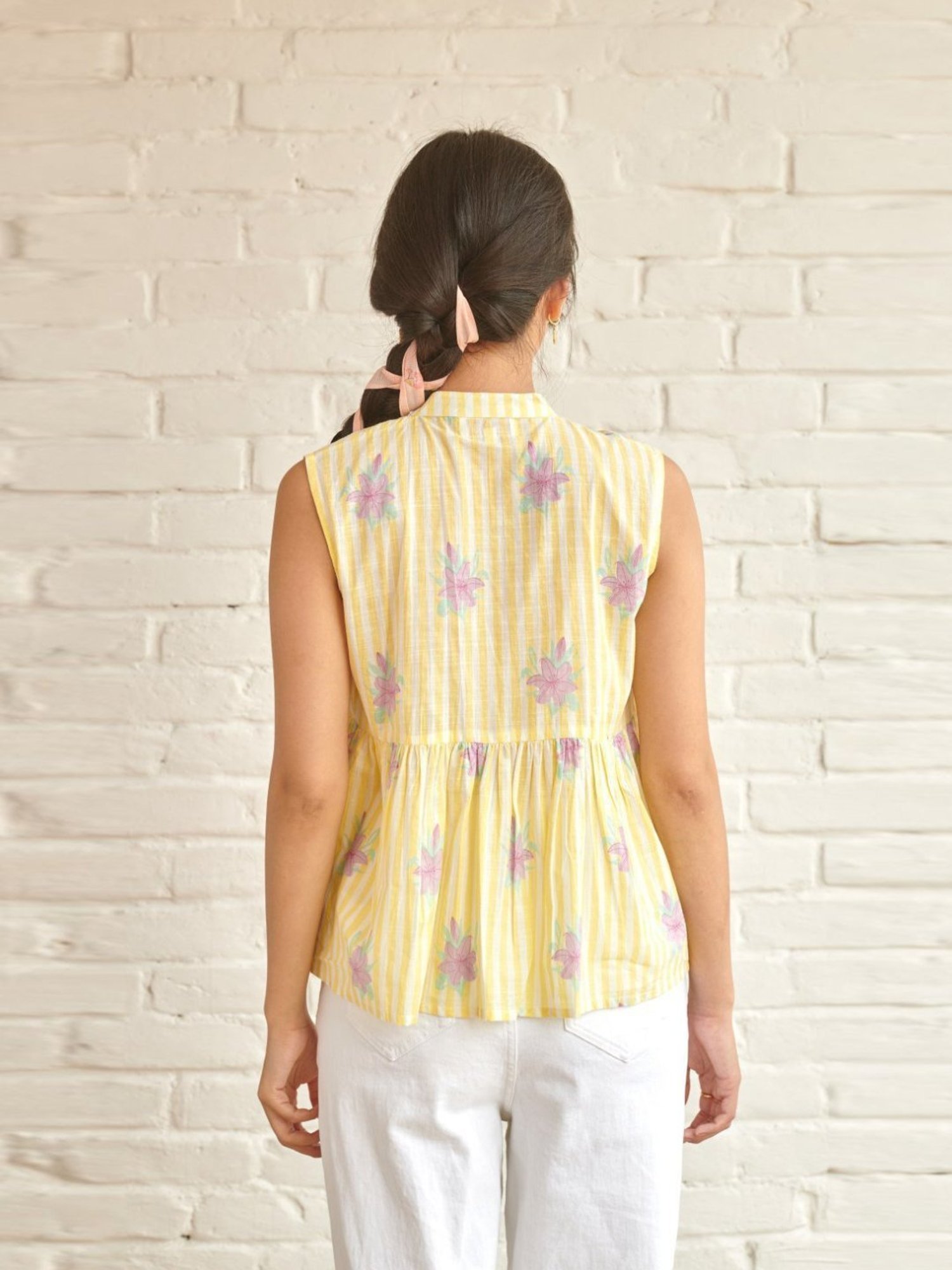 Prakriti Jaipur Yellow Aster Sleeveless Shirt