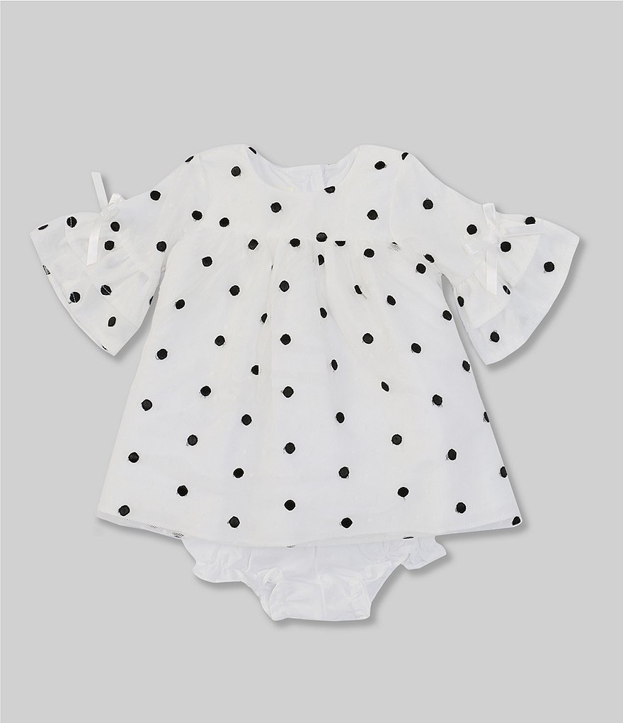 Habitual Baby Girls 12-24 Months Puff Short-Sleeve Asymmetrical Ruffled Denim Dress