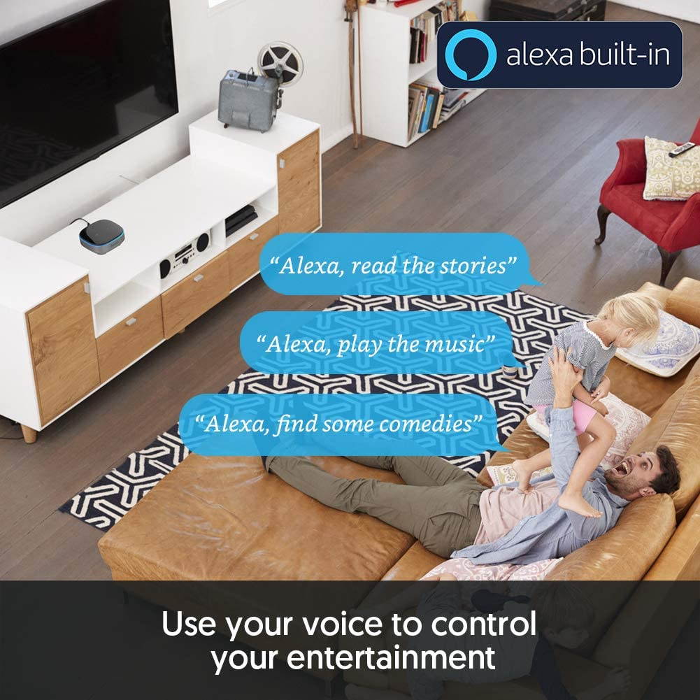 AvaCube Smart AI Voice Controller With Alexa Built-in and IR Remote , Voice Control Smart Home /Avatar Controls / Infrared Device,  Featured IR blaster for TV, STB, DVD, AC, Fan (AI Voice Hub)