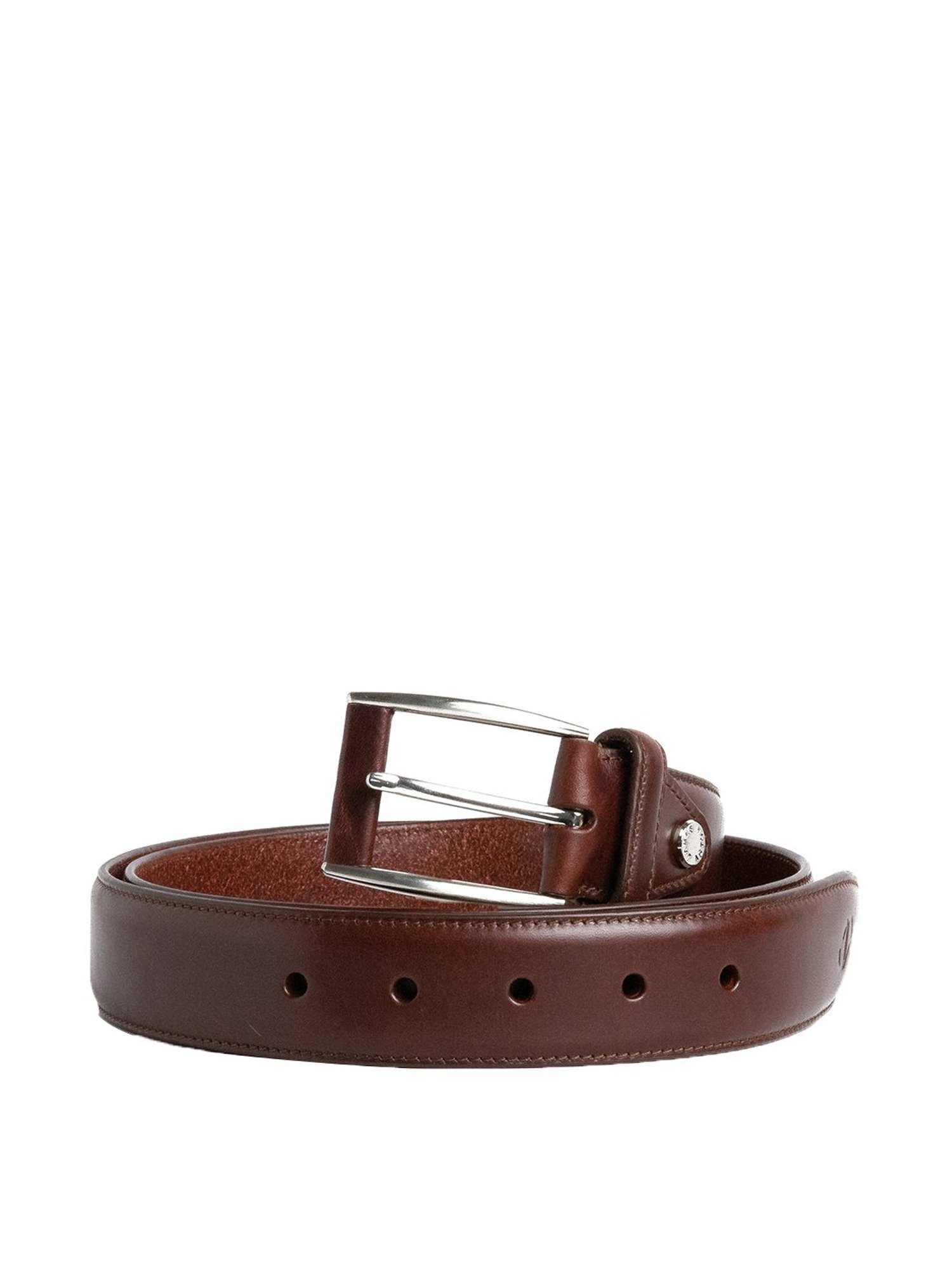 James Aston Brown Leather Waist Belt for Men