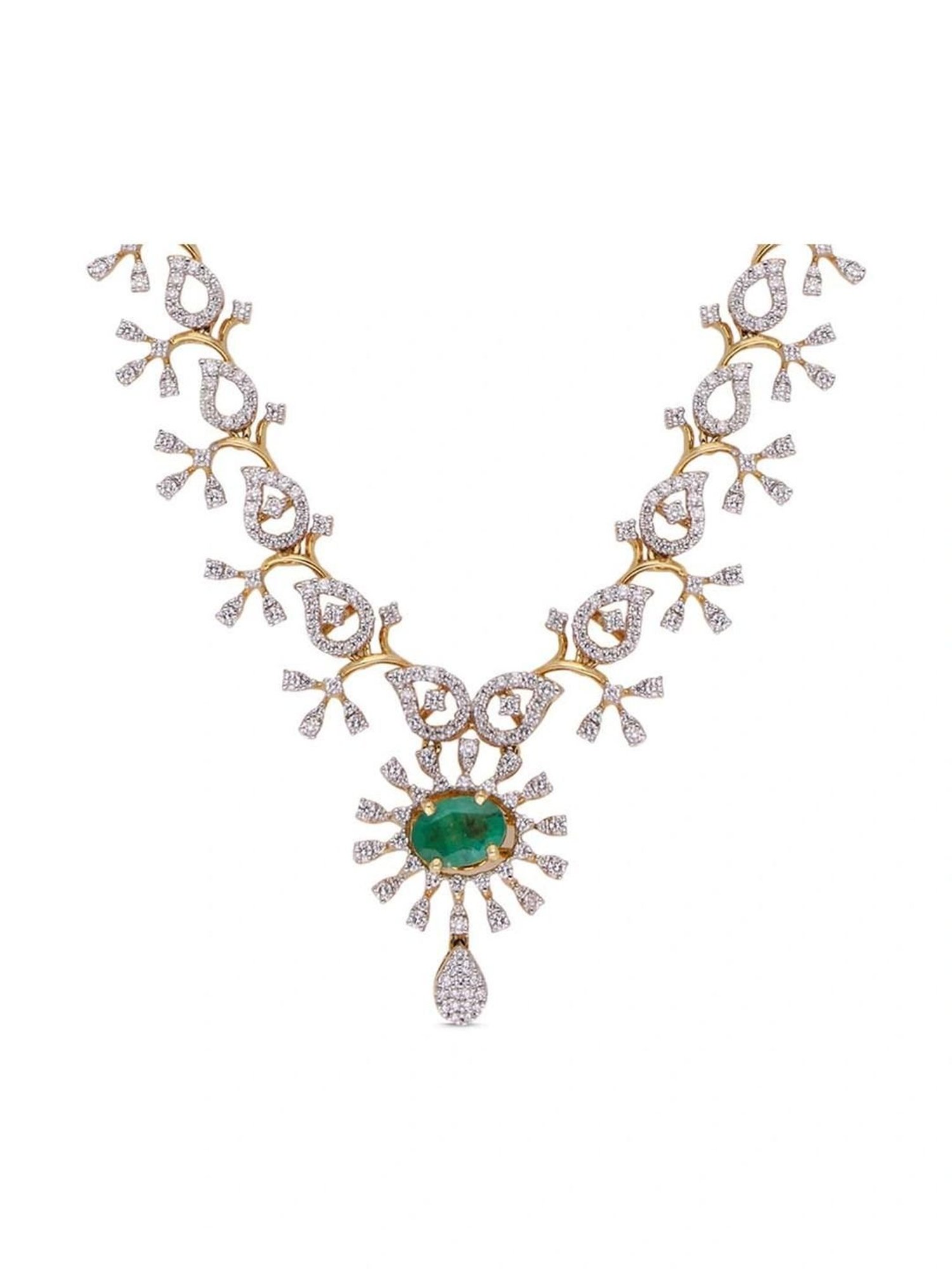 P.N.Gadgil Jewellers 18k Gold Infinity Florall Diamond Necklace For Women