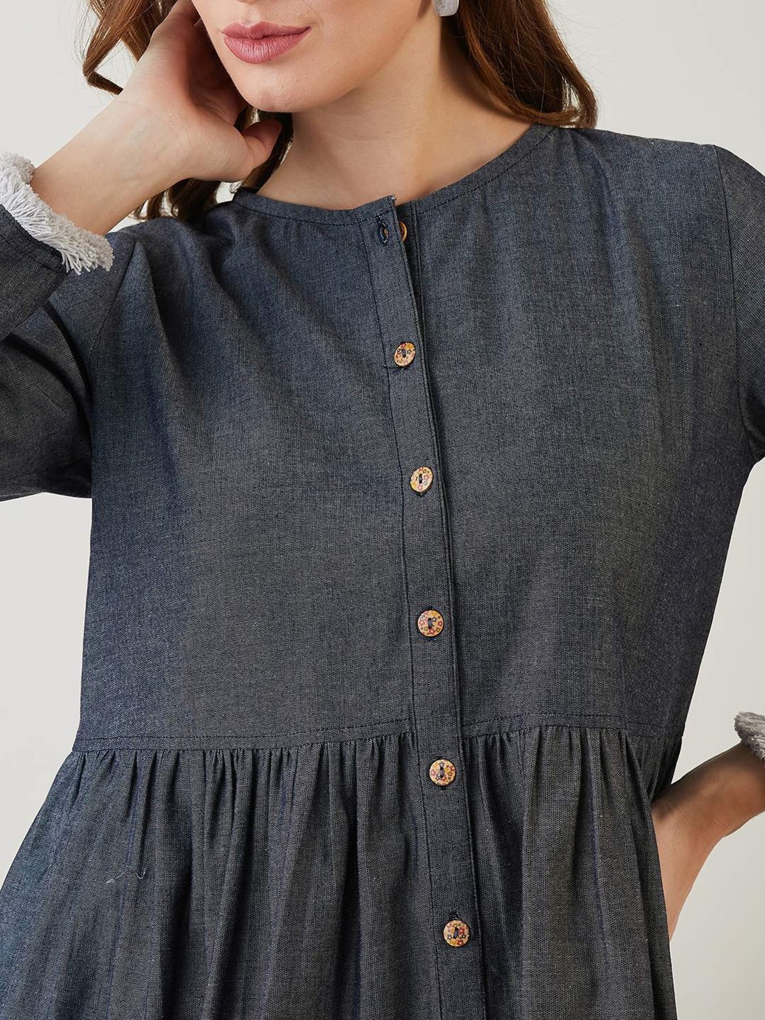 The Kaftan Company Blue Cotton Tunic