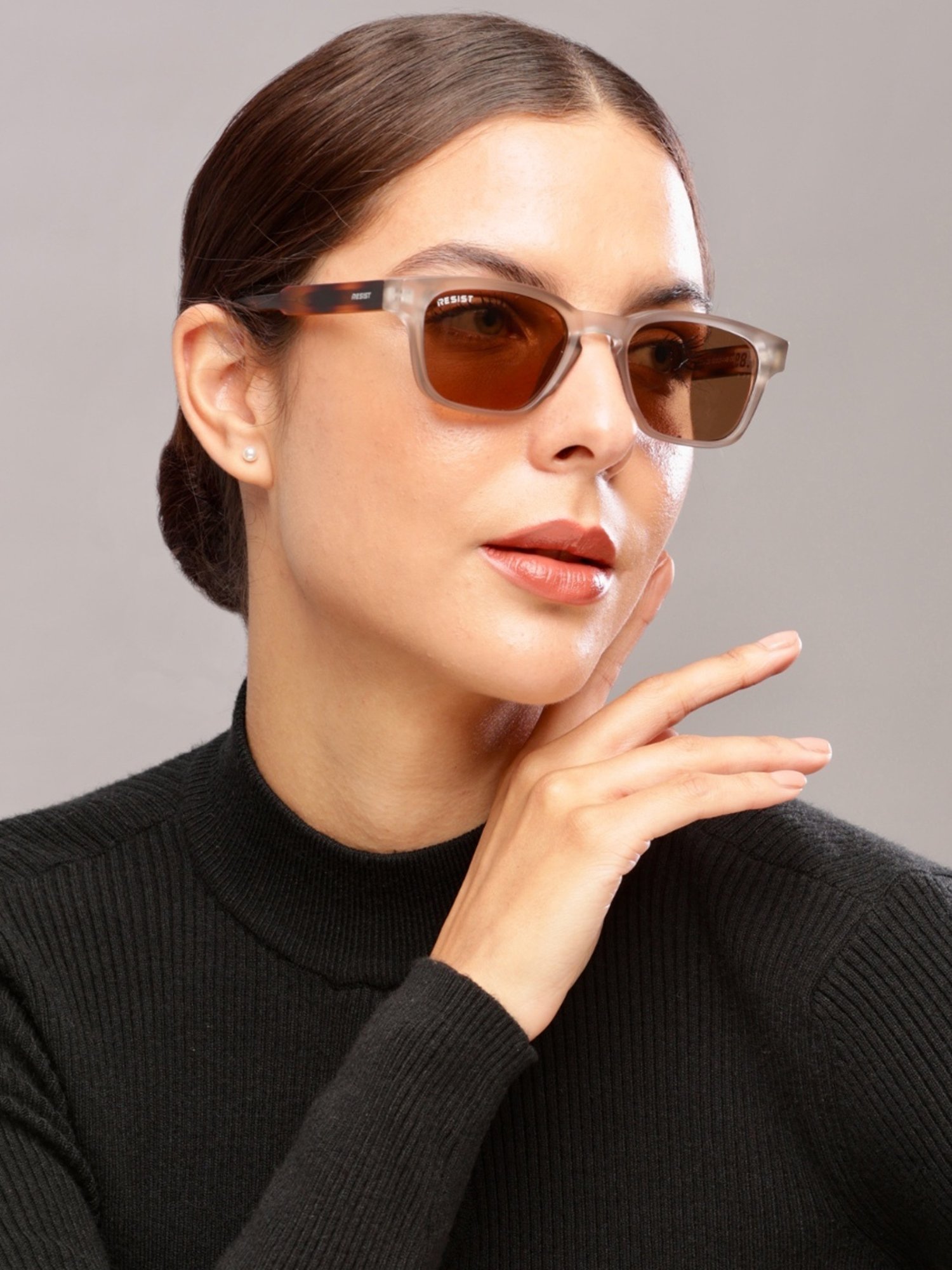 Resist Eyewear Brown Wayfarer uv protected Unisex Sunglasses