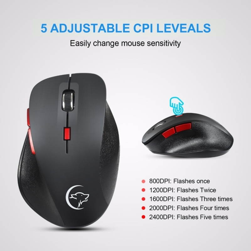 G835 Portable 2.4G 2400DPI Wireless Mouse with USB Receiver Laptop Accessory
