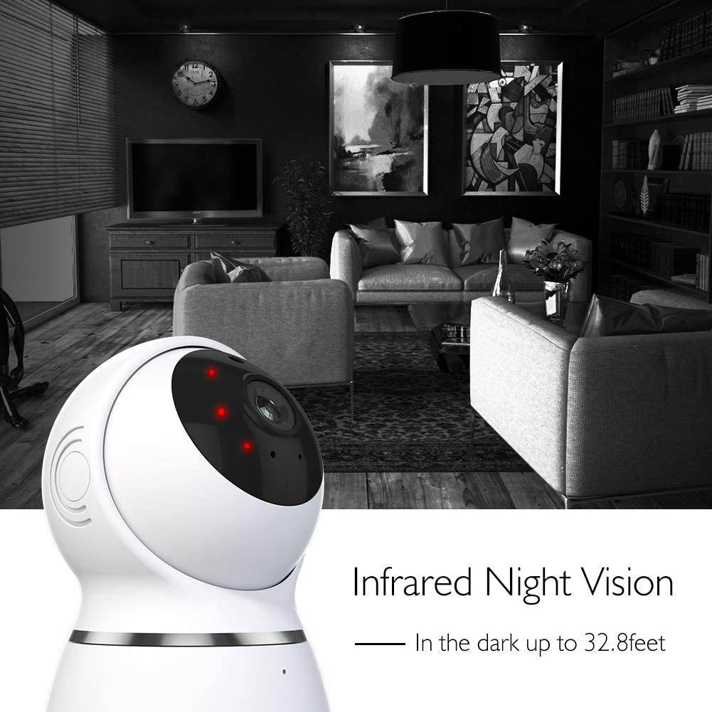 AKASO Indoor Security Camera, 1080P HD IP Camera with Auto Motion Tracking, Panoramic Navigation, 3D Positioning, Pan/Tilt Remote Control, Motion Detect, Two-Way Audio, Card/Cloud Storage - P50