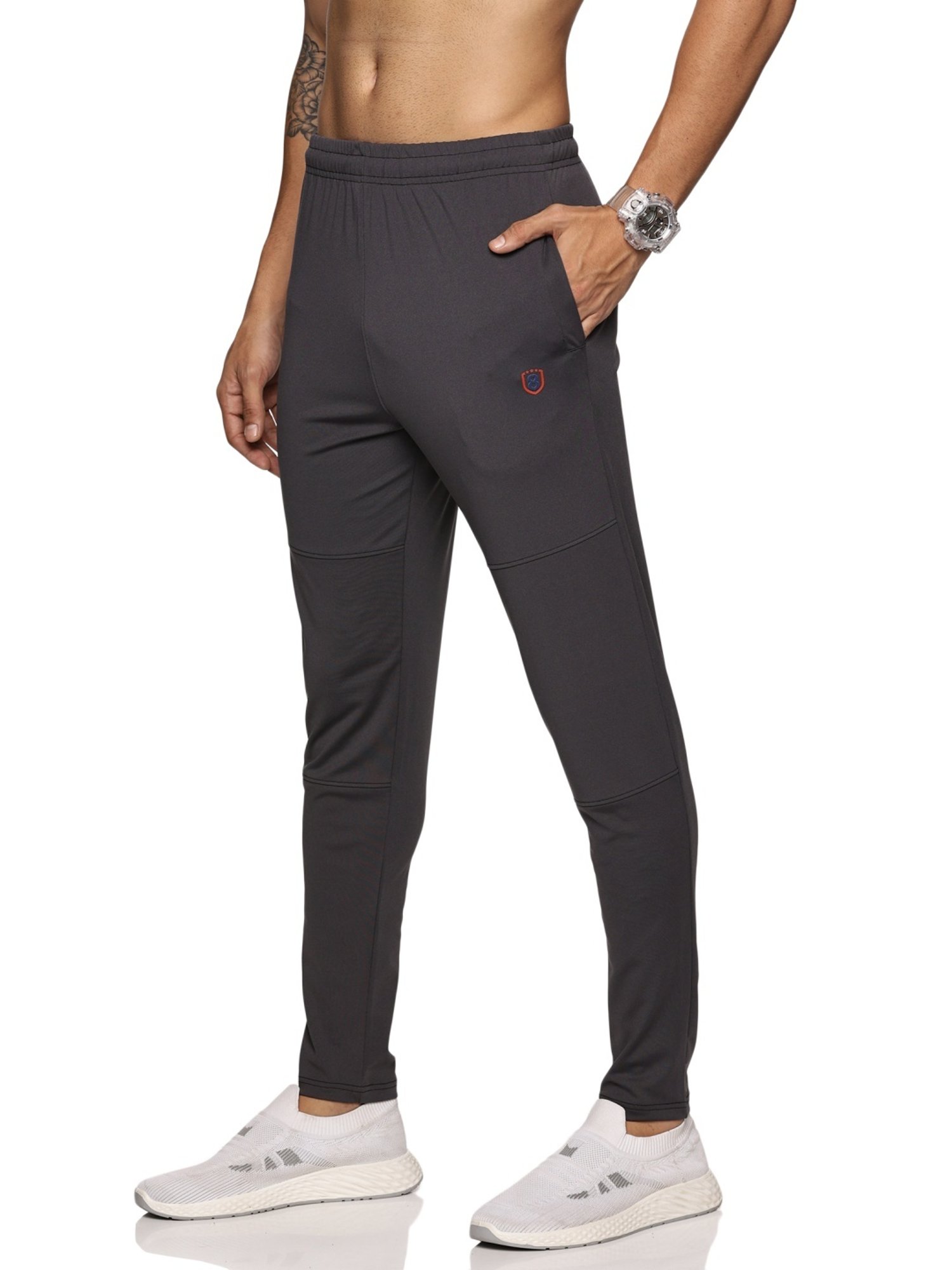 DOMIN8 Grey Slim Fit Trackpants