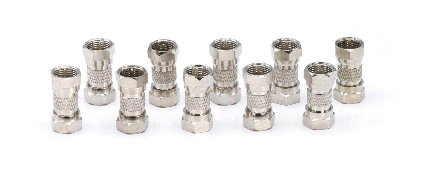 Coax Cable Extension Adapter &ndash; High Grade | 10 Pack| Male Male 3GHz TV Cable