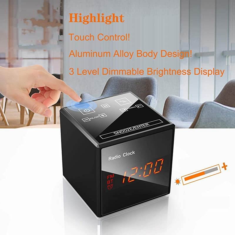 Cam Spy Camera Alarm Clock FM Radio Bluetooth Speaker 1080P Nanny Cams Wireless with Phone App Night Vision Motion Detection Storage 128GB