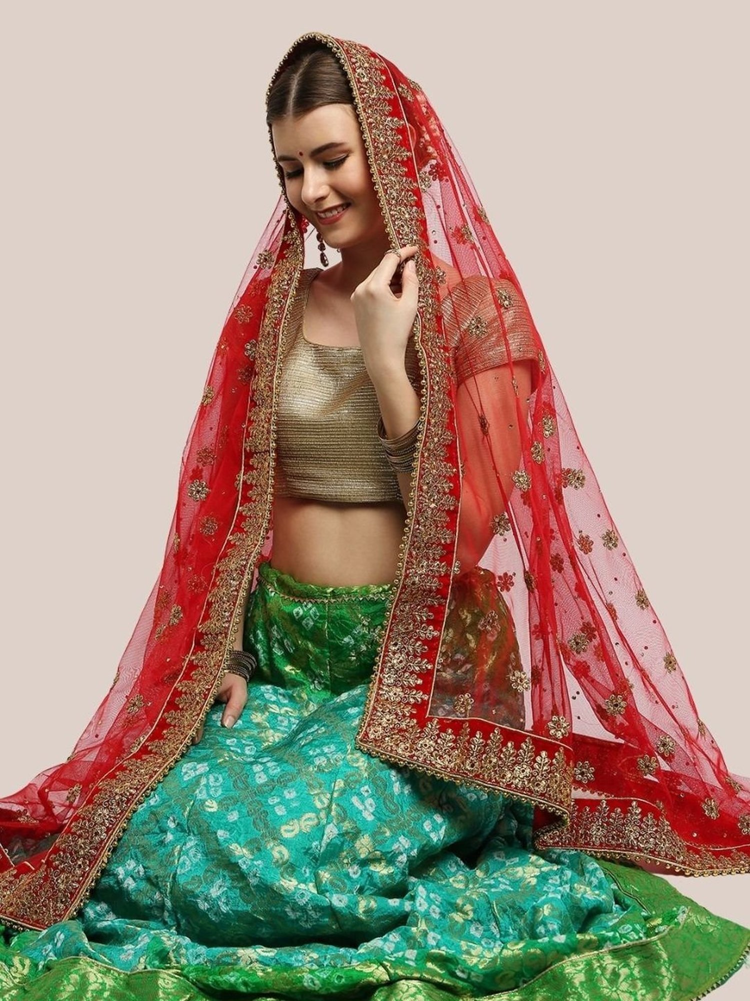 Stylum Red Plain Dupatta