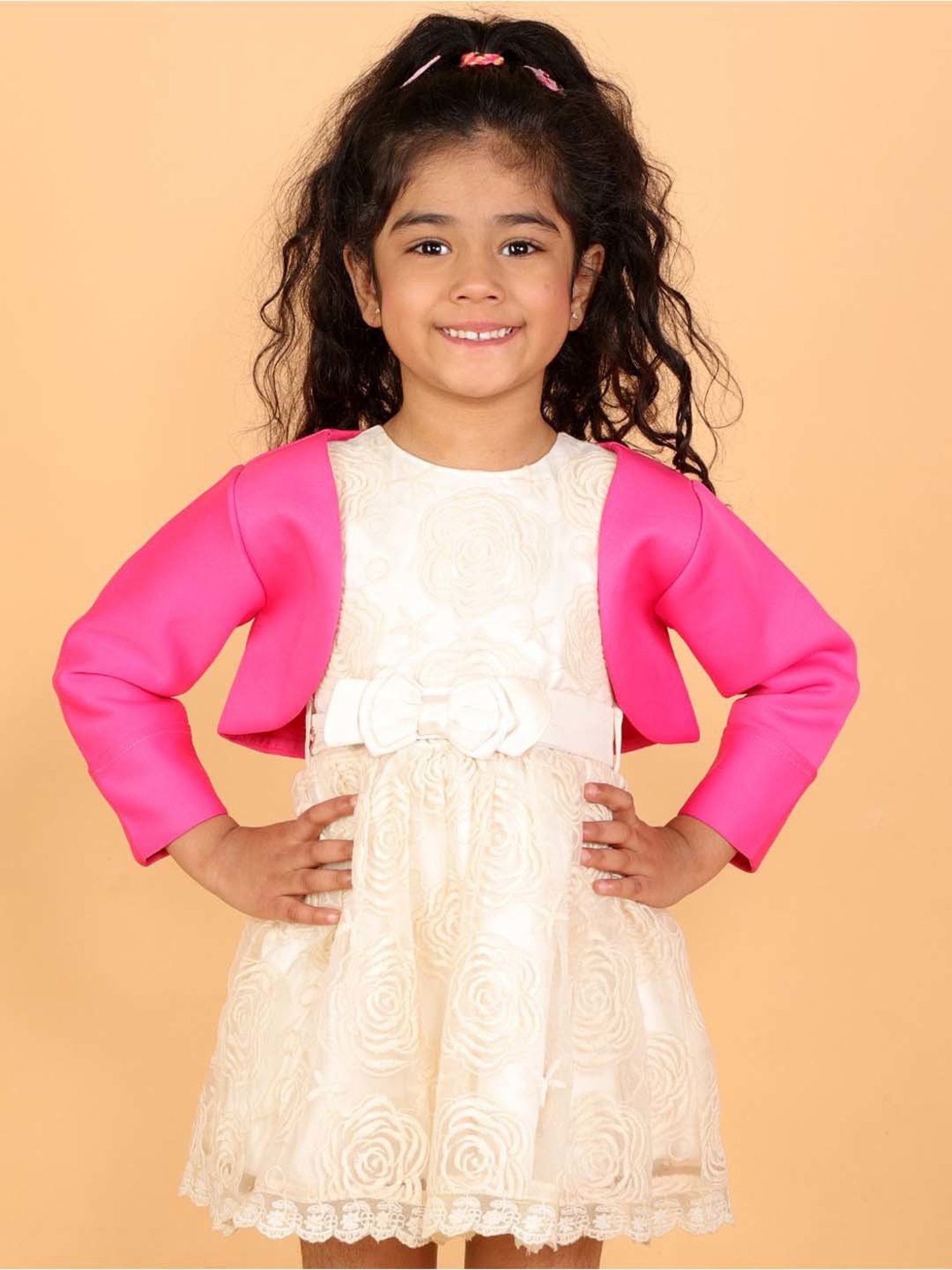KidsDew Pink Regular Fit Shrug