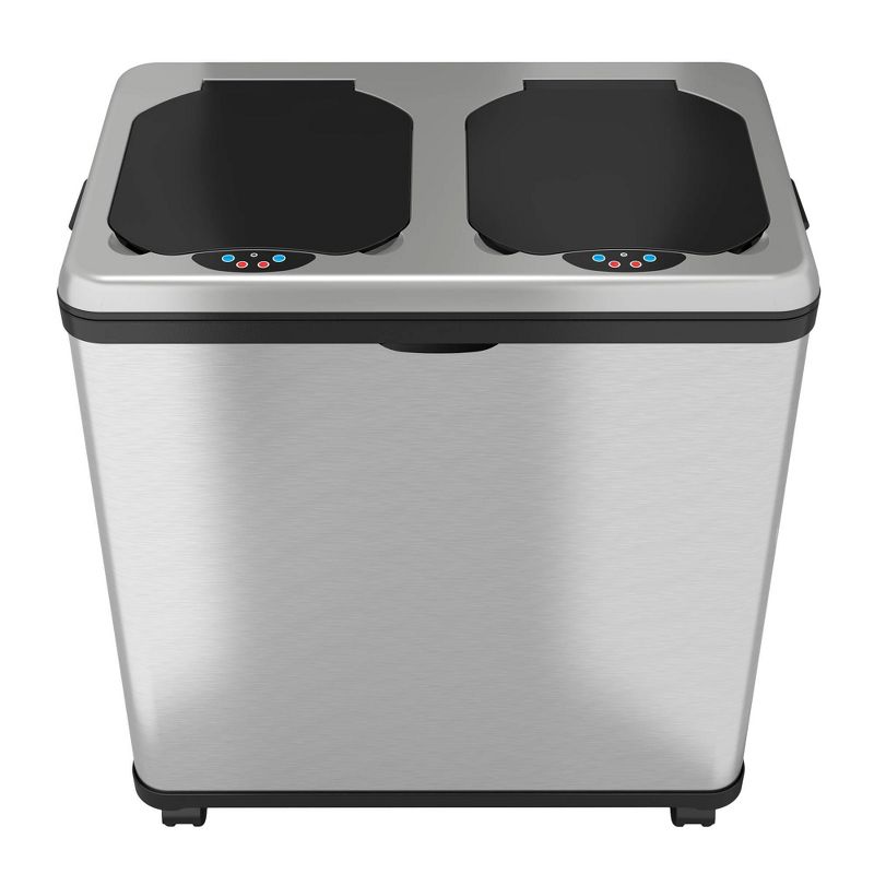 halo quality 16gal Stainless Steel Automatic Sensor Trash Can and Recycle Bin