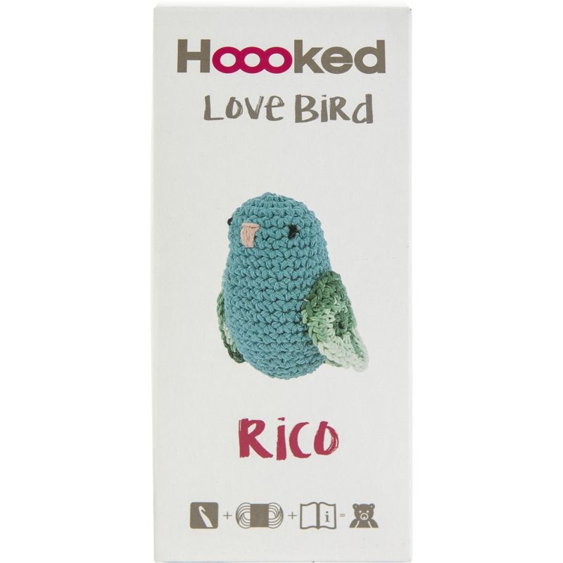 Hoooked Love Bird Yarn Kit W/Eco Barbante Yarn-Turquoise