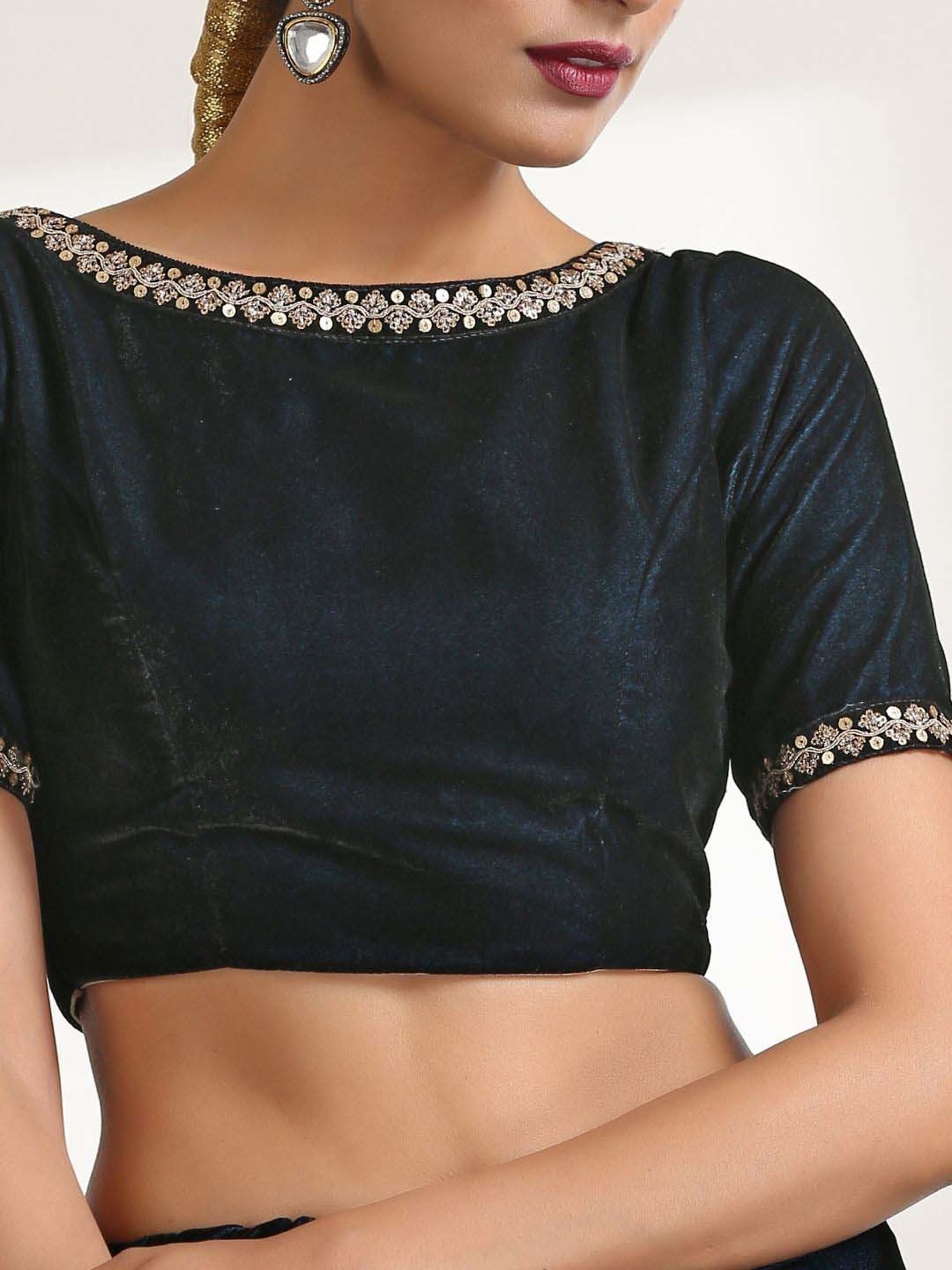 Swtantra Blue Plain Readymade Blouse