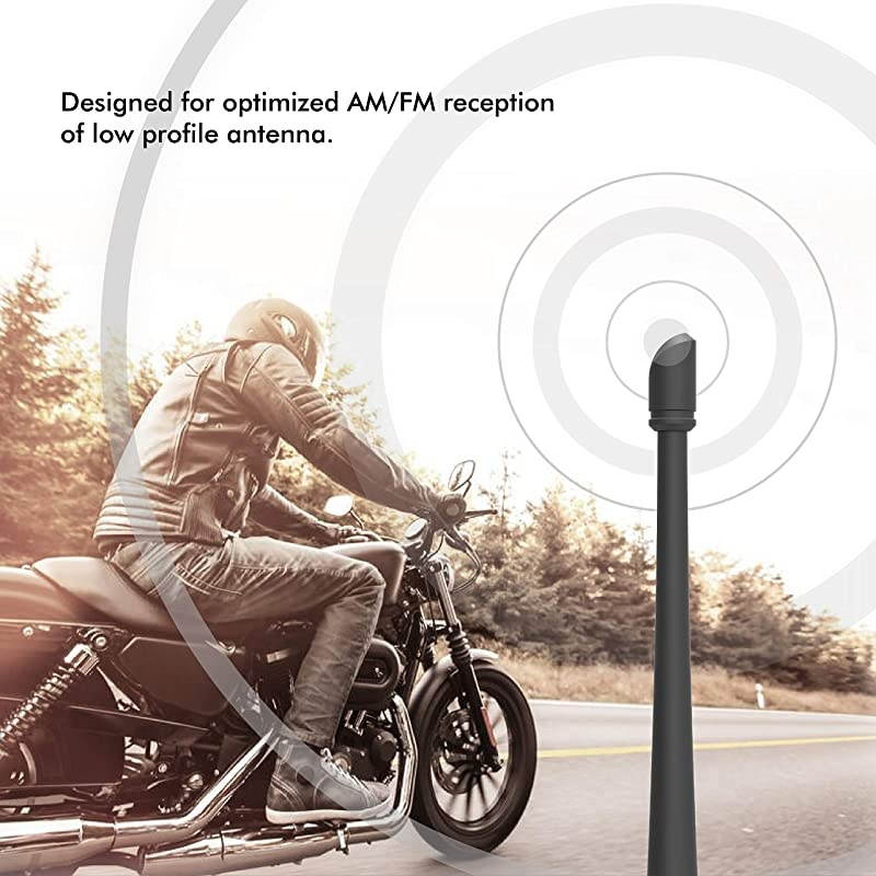 Antenna Compatible with Harley Davidson 19982020 | 7 inches Flexible Rubber Antenna Replacement | Designed for Optimized FMAM Reception