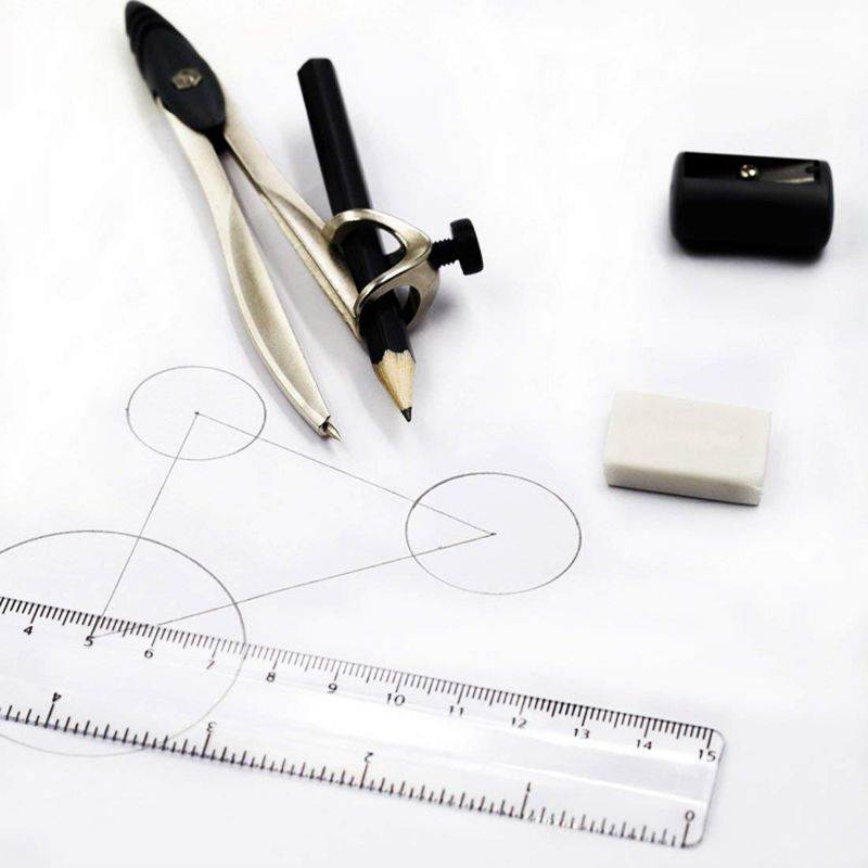 Compass Maths,SAYEEC 10 Piece Set Compact Universal Compass with Pencil Precision Drawing Set in Tin Box