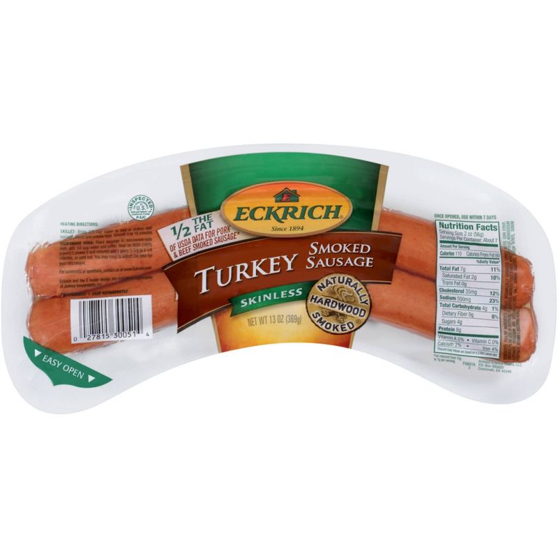 Eckrich Turkey Skinless Smoked Sausage - 13oz