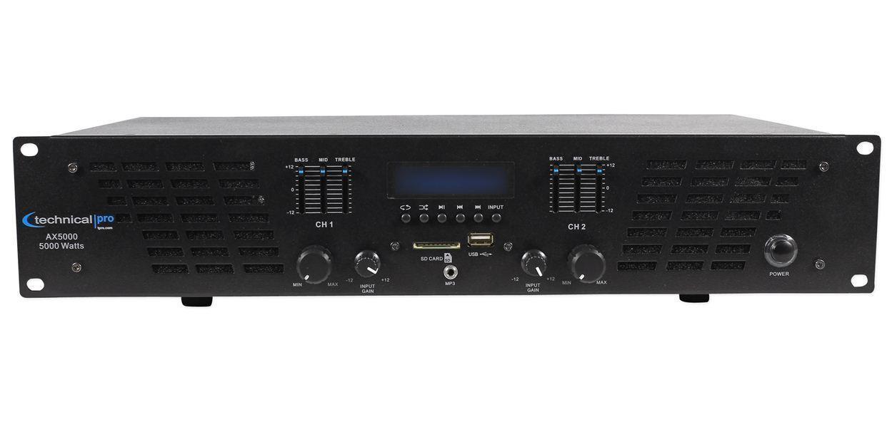 Technical Pro AX5000 Professional 2 Channel 5000 Watts Amplifier New